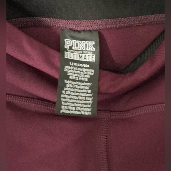 PINK Victoria's Secret Burgundy Activewear 3-Piece - Picture 4 of 6